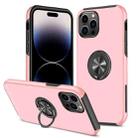 For iPhone 14 Pro Magnetic Ring Kickstand Shockproof Phone Case(Rose Gold) - 1