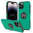 For iPhone 14 Pro Magnetic Ring Kickstand Shockproof Phone Case(Dark Green) - 1