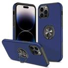 For iPhone 14 Pro Max Magnetic Ring Kickstand Shockproof Phone Case (Blue) - 1