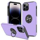 For iPhone 14 Pro Max Magnetic Ring Kickstand Shockproof Phone Case (Purple) - 1