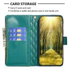 For iPhone XS Max Diamond Lattice Zipper Wallet Leather Flip Phone Case(Green) - 5