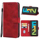 For Samsung Galaxy F12 Leather Phone Case(Red) - 1