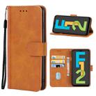 For Samsung Galaxy F12 Leather Phone Case(Brown) - 1