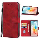 For vivo S10 Leather Phone Case(Red) - 1