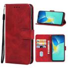 For vivo Y15s Leather Phone Case(Red) - 1