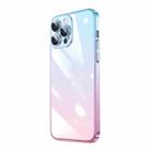 For iPhone 13 Pro Transparent Electroplated PC Gradient Phone Case (Pink Blue) - 1