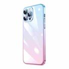 For iPhone 12 Transparent Electroplated PC Gradient Phone Case(Pink Blue) - 1