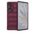 For Honor 70 5G Magic Shield TPU + Flannel Phone Case(Wine Red) - 1