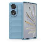 For Honor 70 5G Magic Shield TPU + Flannel Phone Case(Light Blue) - 1