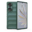 For Honor 70 5G Magic Shield TPU + Flannel Phone Case(Dark Green) - 1