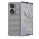 For Honor 70 5G Magic Shield TPU + Flannel Phone Case(Grey) - 1