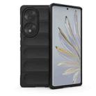 For Honor 70 5G Magic Shield TPU + Flannel Phone Case(Black) - 1