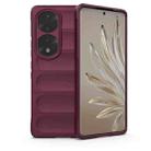 For Honor 70 Pro 5G Magic Shield TPU + Flannel Phone Case(Wine Red) - 1