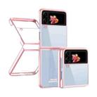 For Samsung Galaxy Z Flip4 Electroplating Transparent Phone Case(Rose Gold) - 1