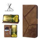 For Samsung Galaxy Note20 Ultra Geometric Mandala Embossed Leather Phone Case(Brown) - 1