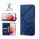 For Samsung Galaxy S21 5G Geometric Mandala Embossed Leather Phone Case(Blue) - 1