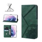 For Samsung Galaxy S21+ 5G Geometric Mandala Embossed Leather Phone Case(Green) - 1