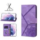 For Samsung Galaxy S21+ 5G Geometric Mandala Embossed Leather Phone Case(Purple) - 1