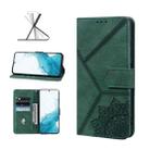 For Samsung Galaxy S22 5G Geometric Mandala Embossed Leather Phone Case(Green) - 1