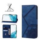 For Samsung Galaxy S22+ 5G Geometric Mandala Embossed Leather Phone Case(Blue) - 1