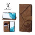 For Samsung Galaxy S22+ 5G Geometric Mandala Embossed Leather Phone Case(Brown) - 1