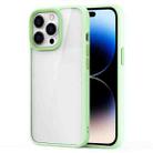 For iPhone 14 Pro Max Ming Shield Hybrid Frosted Transparent Phone Case (Light Green) - 1