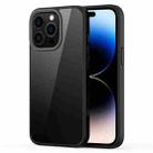 For iPhone 14 Pro Ming Shield Hybrid Frosted Transparent Phone Case(Black) - 1