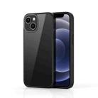 For iPhone 14 Plus Ming Shield Hybrid Frosted Transparent Phone Case (Black) - 1