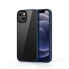 For iPhone 14 Plus Ming Shield Hybrid Frosted Transparent Phone Case (Blue) - 1