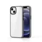 For iPhone 14 Plus Ming Shield Hybrid Frosted Transparent Phone Case (Grey) - 1