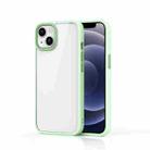 For iPhone 14 Plus Ming Shield Hybrid Frosted Transparent Phone Case (Light Green) - 1