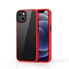 For iPhone 14 Ming Shield Hybrid Frosted Transparent Phone Case (Red) - 1