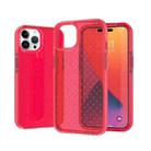 Grid Pattern Two-color TPU Phone Case For iPhone 14 Pro(Red) - 1