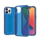 Grid Pattern Two-color TPU Phone Case For iPhone 14 Pro(Blue) - 1