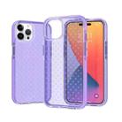 Grid Pattern Two-color TPU Phone Case For iPhone 14 Pro(Purple) - 1