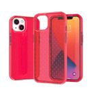 For iPhone 14 Plus Grid Pattern Two-color TPU Phone Case (Red) - 1