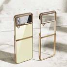 For Samsung Galaxy Z Flip4 PC Folding Electroplating Transparent Phone Case(Gold) - 1