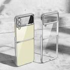For Samsung Galaxy Z Flip4 PC Folding Electroplating Transparent Phone Case(Silver) - 1