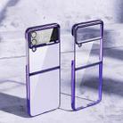 For Samsung Galaxy Z Flip4 PC Folding Electroplating Transparent Phone Case(Purple) - 1
