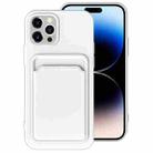 For iPhone 14 Pro Max TPU + Flannel Lining Card Slots Phone Case (White) - 1