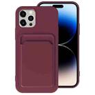 For iPhone 14 Pro Max TPU + Flannel Lining Card Slots Phone Case (Dark Purple) - 1