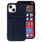 For iPhone 14 Plus TPU + Flannel Lining Card Slots Phone Case (Blue) - 1