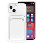 For iPhone 14 Plus TPU + Flannel Lining Card Slots Phone Case (White) - 1