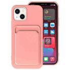 For iPhone 14 Plus TPU + Flannel Lining Card Slots Phone Case (Light Pink) - 1