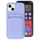 For iPhone 14 Plus TPU + Flannel Lining Card Slots Phone Case (Light Purple) - 1