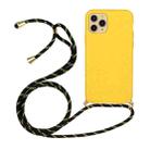 Wheat Straw Material + TPU Protective Case with Lanyard For iPhone 14 Pro Max(Yellow) - 1