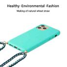 Wheat Straw Material + TPU Protective Case with Lanyard For iPhone 14 Pro Max(Green) - 2
