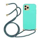 Wheat Straw Material + TPU Protective Case with Lanyard For iPhone 14 Pro(Green) - 1