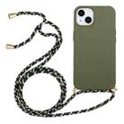 Wheat Straw Material + TPU Protective Case with Lanyard For iPhone 14 Max(Army Green) - 1