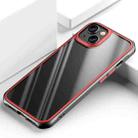 For iPhone 14 TPU + Clear PC Four-corner All-inclusive Phone Case (Red) - 1